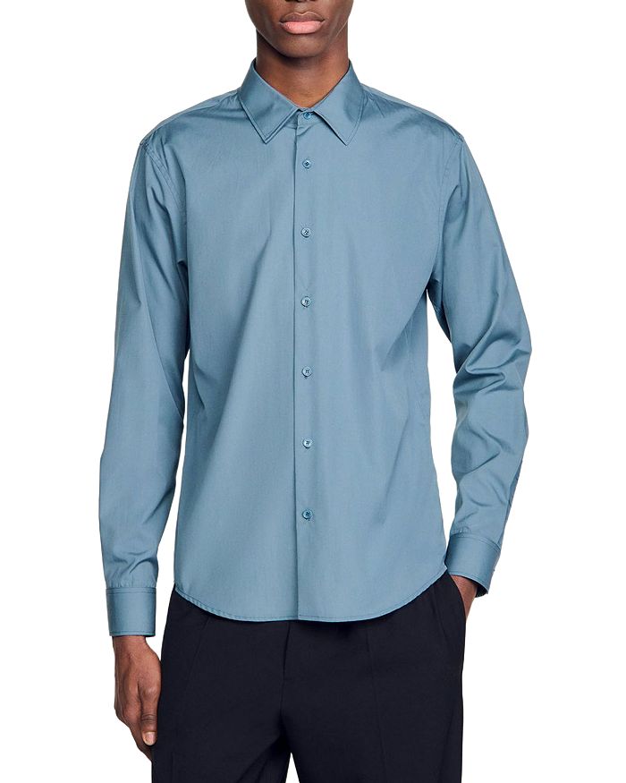 Простая рубашка Sandro, синий
Простая рубашка Sandro, синий