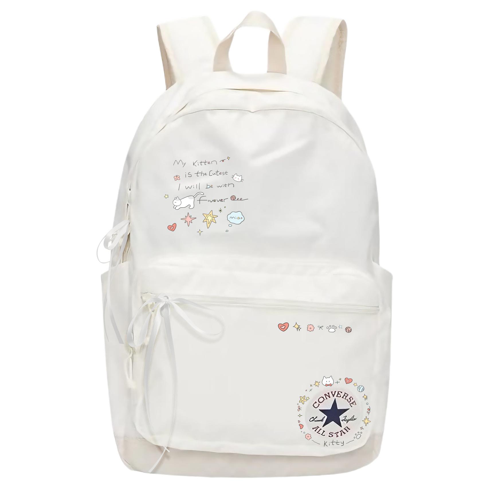 Converse Полиэстеровый рюкзак обычный унисекс белый, Kitten Journal
Converse Полиэстеровый рюкзак обычный унисекс белый, Kitten Journal