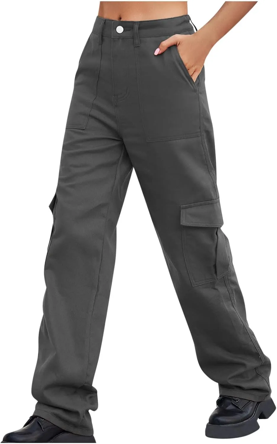 Женские карго штаны с высокой талией и широкими штанинами
Женские карго штаны с высокой талией и широкими штанинами