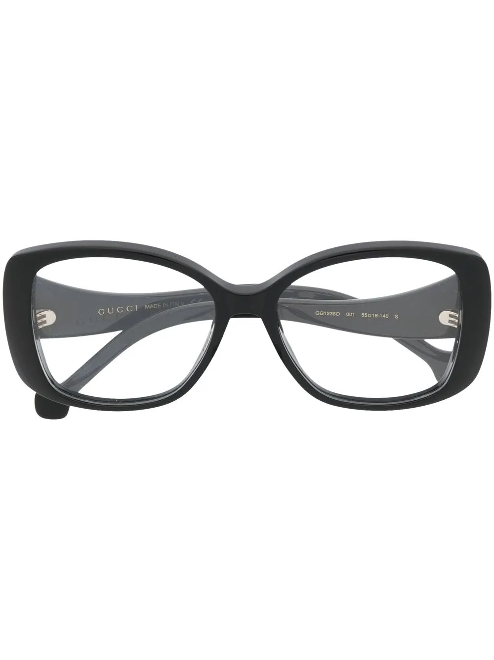 Очки в массивной квадратной оправе Gucci Eyewear, черный 
Очки в массивной квадратной оправе Gucci Eyewear, черный