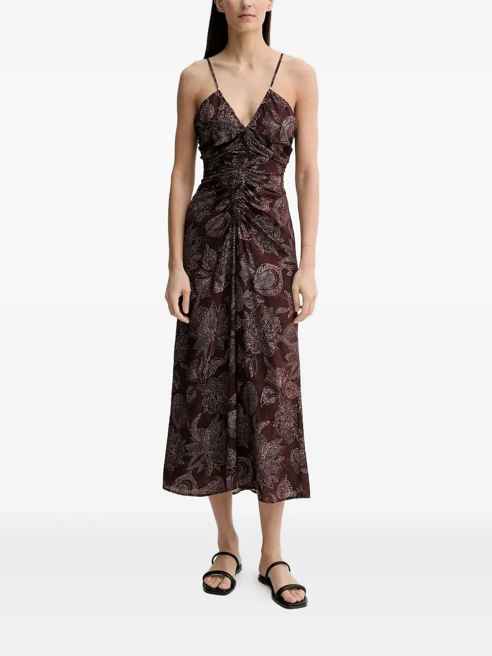 Платье миди со сборками и цветочным принтом Sessùn, коричневый
Платье миди со сборками и цветочным принтом Sessùn, коричневый