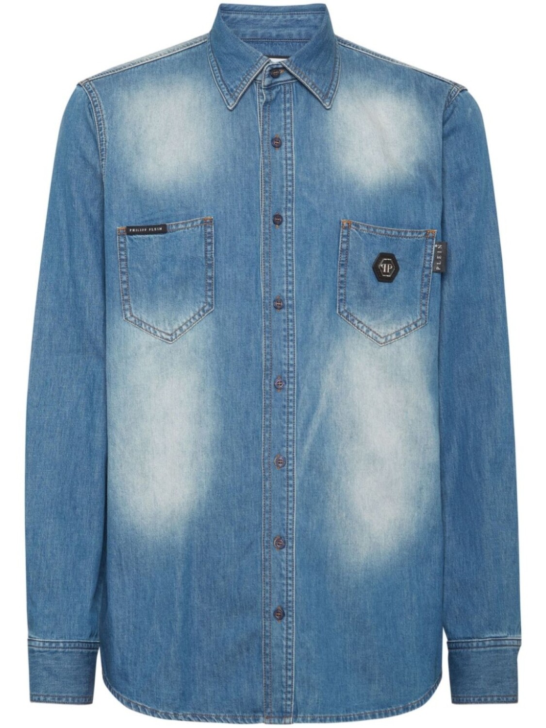 Рубашка с аппликацией черепа Philipp Plein, синий
Рубашка с аппликацией черепа Philipp Plein, синий