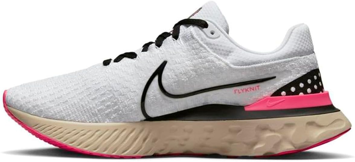 Nike Mens React Infinity Run Fk 3, White Black Pearl White 101
Nike Mens React Infinity Run Fk 3, White Black Pearl White 101