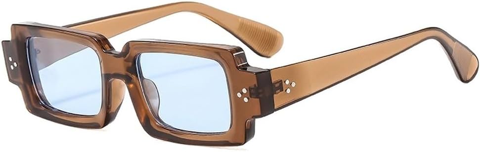 Ретро маленькие прямоугольные солнцезащитные очки для женщин с заклепками, сине-желтые, с защитой от УФ-излучения UV400, модные мужские очки с прозрачными линзами в оправе SKFGNX, Tea Blue
Ретро маленькие прямоугольные солнцезащитные очки для женщин с заклепками, сине-желтые, с защитой от УФ-излучения UV400, модные мужские очки с прозрачными линзами в оправе SKFGNX, Tea Blue