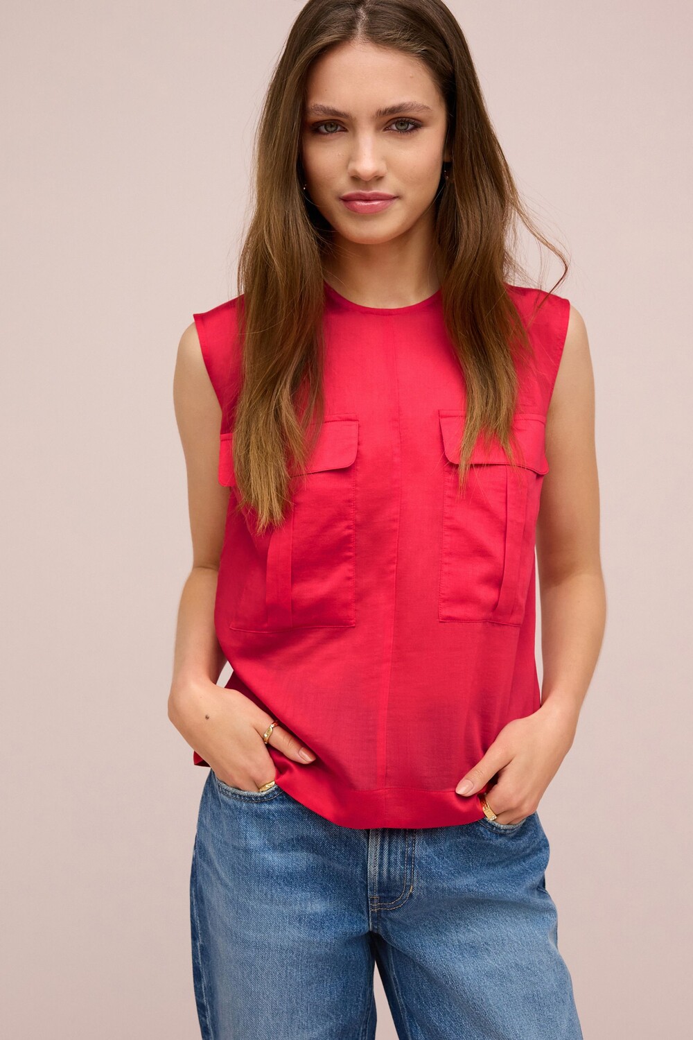 Практичный прозрачный топ без рукавов Next, красный
Практичный прозрачный топ без рукавов Next, красный