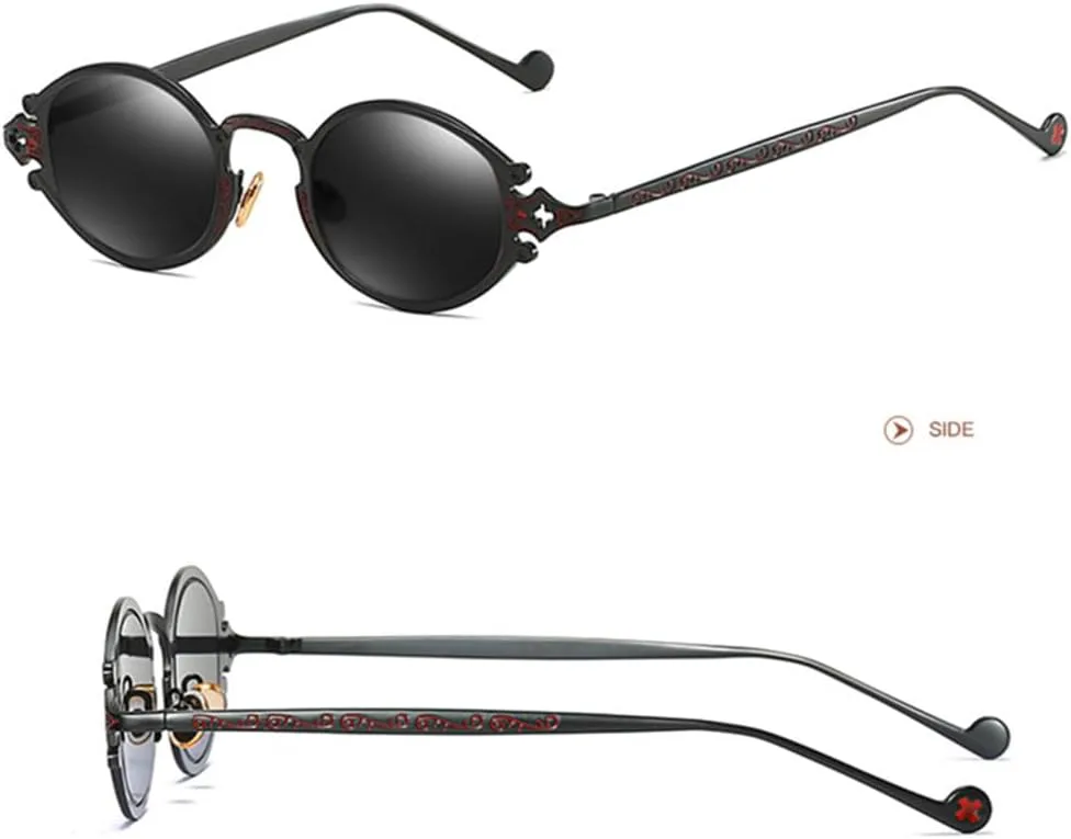 Маленькие овальные солнцезащитные очки в стиле панк для мужчин, ретро-металлические солнцезащитные очки в стиле стимпанк для женщин MTZJH, Golden Clear Red
Маленькие овальные солнцезащитные очки в стиле панк для мужчин, ретро-металлические солнцезащитные очки в стиле стимпанк для женщин MTZJH, Golden Clear Red