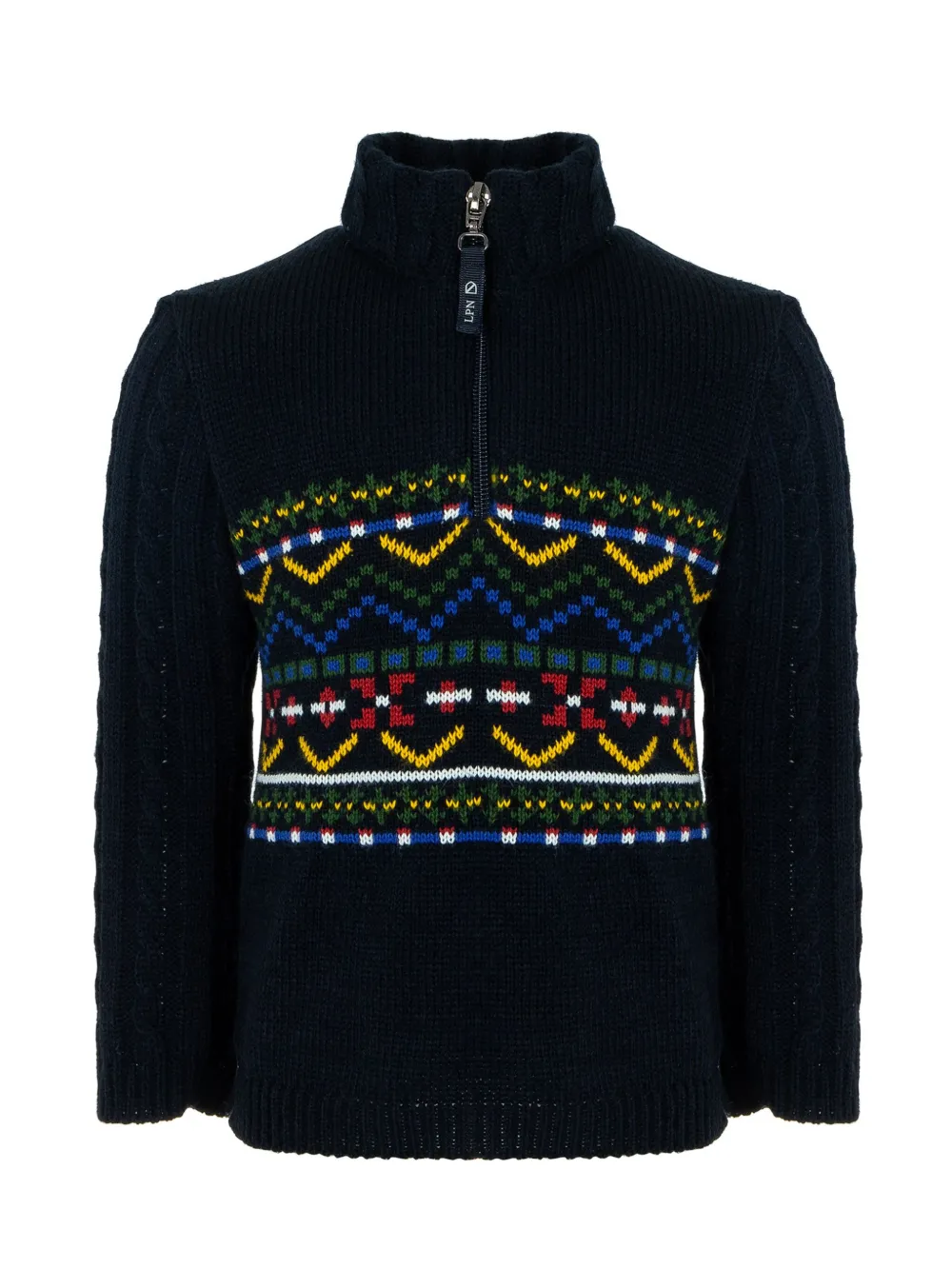 Шерстяной джемпер вязки интарсия Lapin House, синий
Шерстяной джемпер вязки интарсия Lapin House, синий