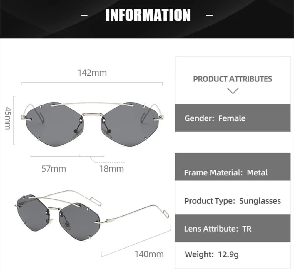 Солнцезащитные очки без оправы с бриллиантами для женщин и мужчин, в стиле ретро, солнцезащитные очки с защитой от УФ-излучения UV400 generic, C1-34602
Солнцезащитные очки без оправы с бриллиантами для женщин и мужчин, в стиле ретро, солнцезащитные очки с защитой от УФ-излучения UV400 generic, C1-34602
