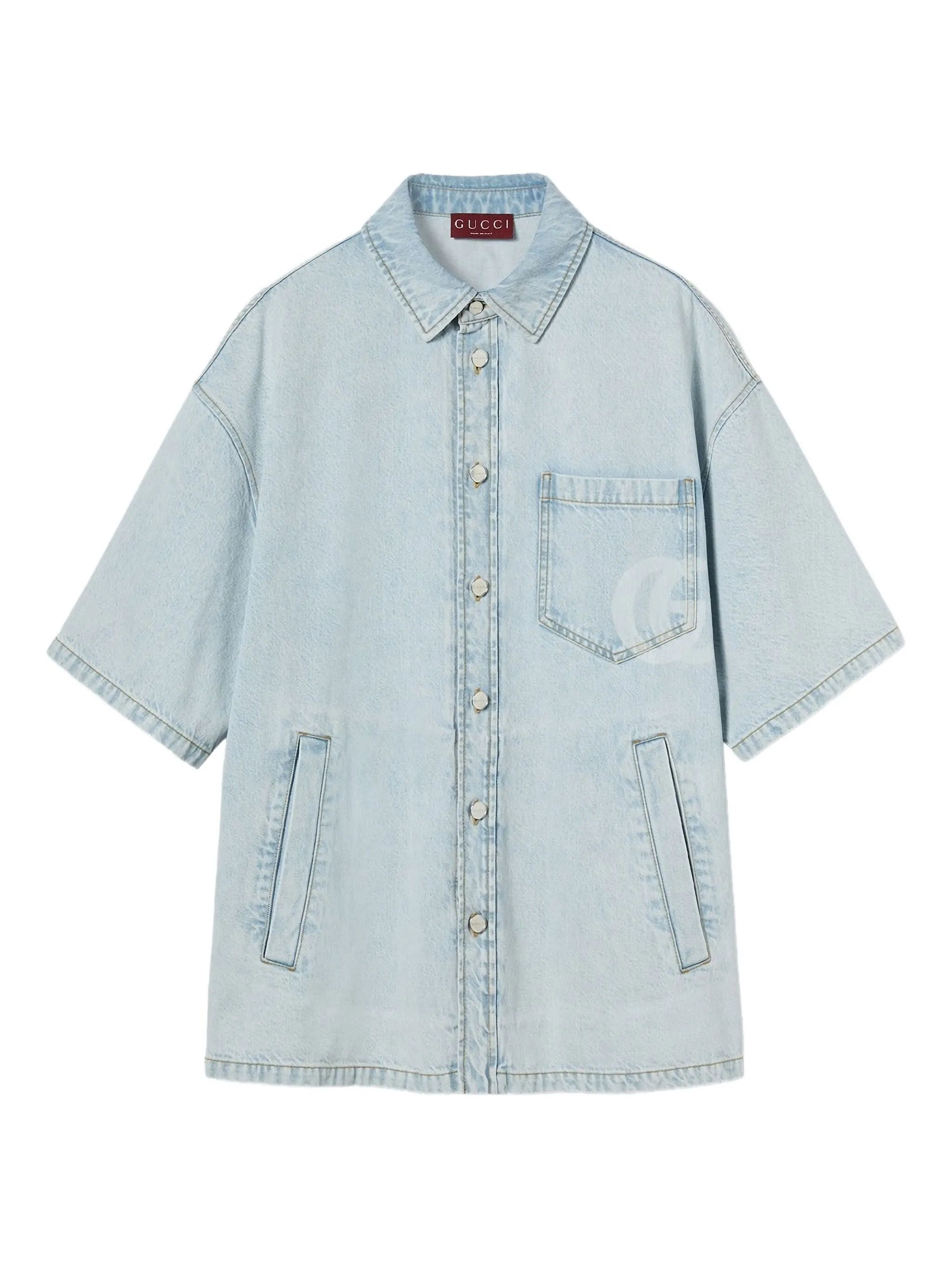 Джинсовая рубашка с короткими рукавами Gucci, синий
Джинсовая рубашка с короткими рукавами Gucci, синий