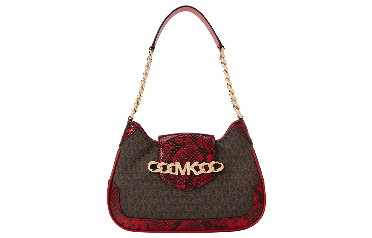 Сумка через плечо женская из кожи теленка с искусственной кожей, темно-коричневая/красная MICHAEL KORS
Сумка через плечо женская из кожи теленка с искусственной кожей, темно-коричневая/красная MICHAEL KORS