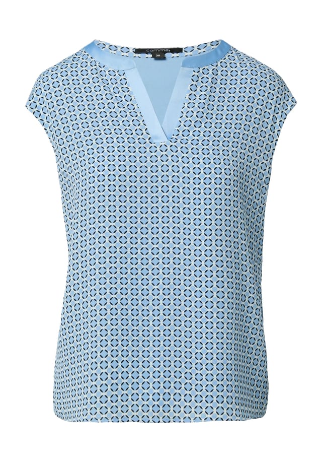 Футболка с разрезом на шее и рукавами-крылышками Comma,, синий 
Футболка с разрезом на шее и рукавами-крылышками Comma,, синий