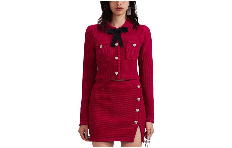 Трикотажная женская красная футболка Self-portrait
Трикотажная женская красная футболка Self-portrait