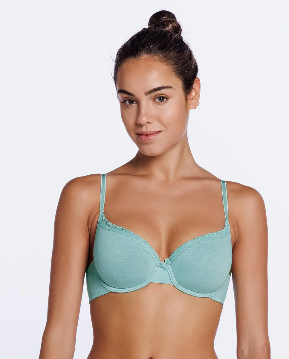 Хлопковый бюстгальтер на косточках с мягкой подкладкой Punto Blanco, цвет Verde Agua
Хлопковый бюстгальтер на косточках с мягкой подкладкой Punto Blanco, цвет Verde Agua