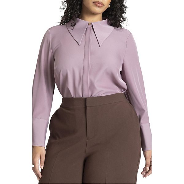 Женская рубашка с заостренным воротником и пуговицами plus size Eloquii, Grape Shake
Женская рубашка с заостренным воротником и пуговицами plus size Eloquii, Grape Shake