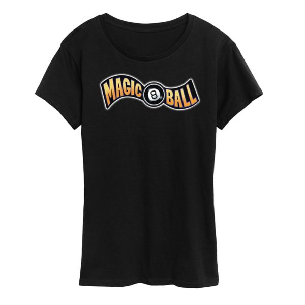 Женская футболка с графическим логотипом Magic 8 Ball Licensed Character, черный 
Женская футболка с графическим логотипом Magic 8 Ball Licensed Character, черный