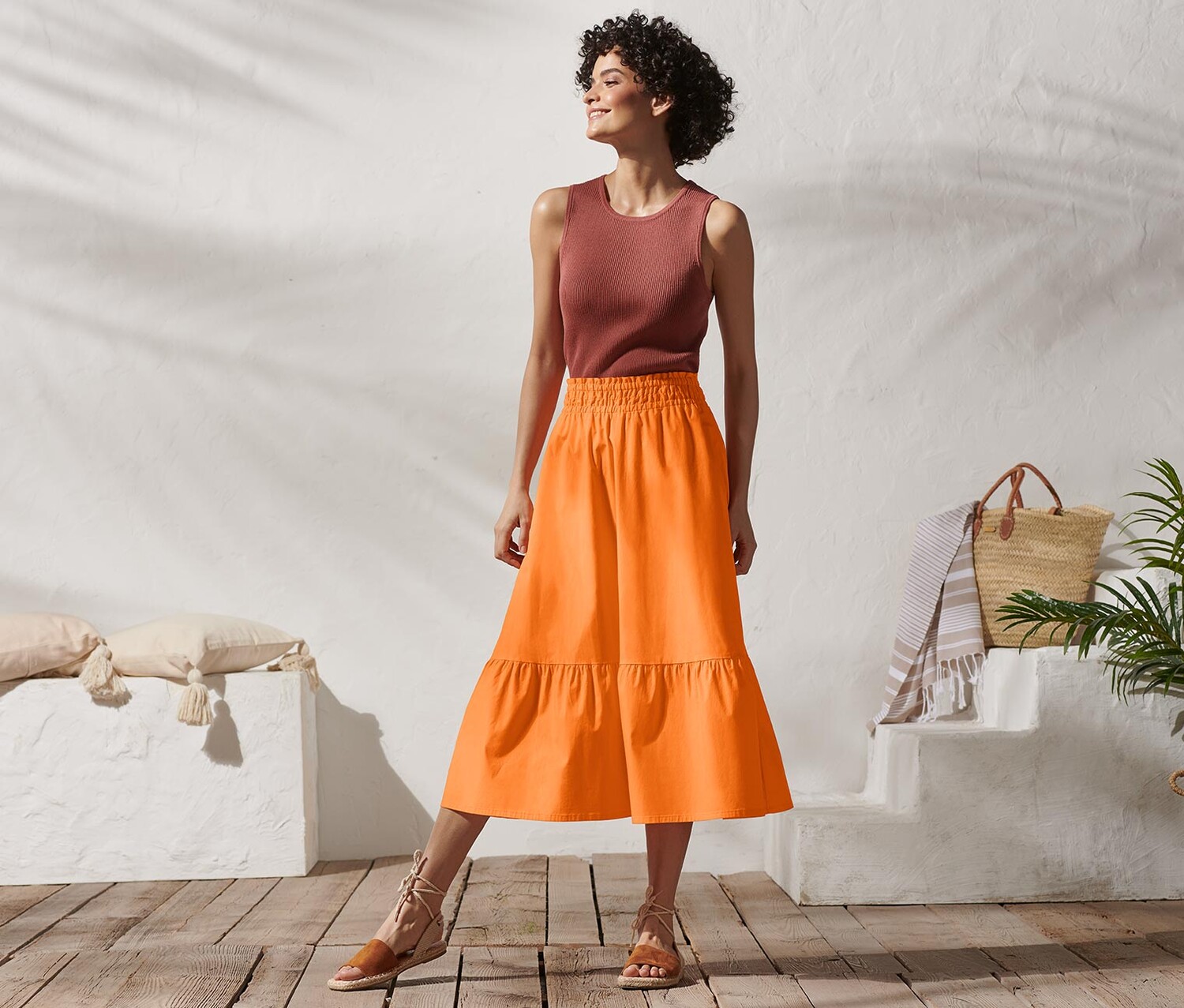 Тканая юбка миди Tchibo, оранжевый
Тканая юбка миди Tchibo, оранжевый