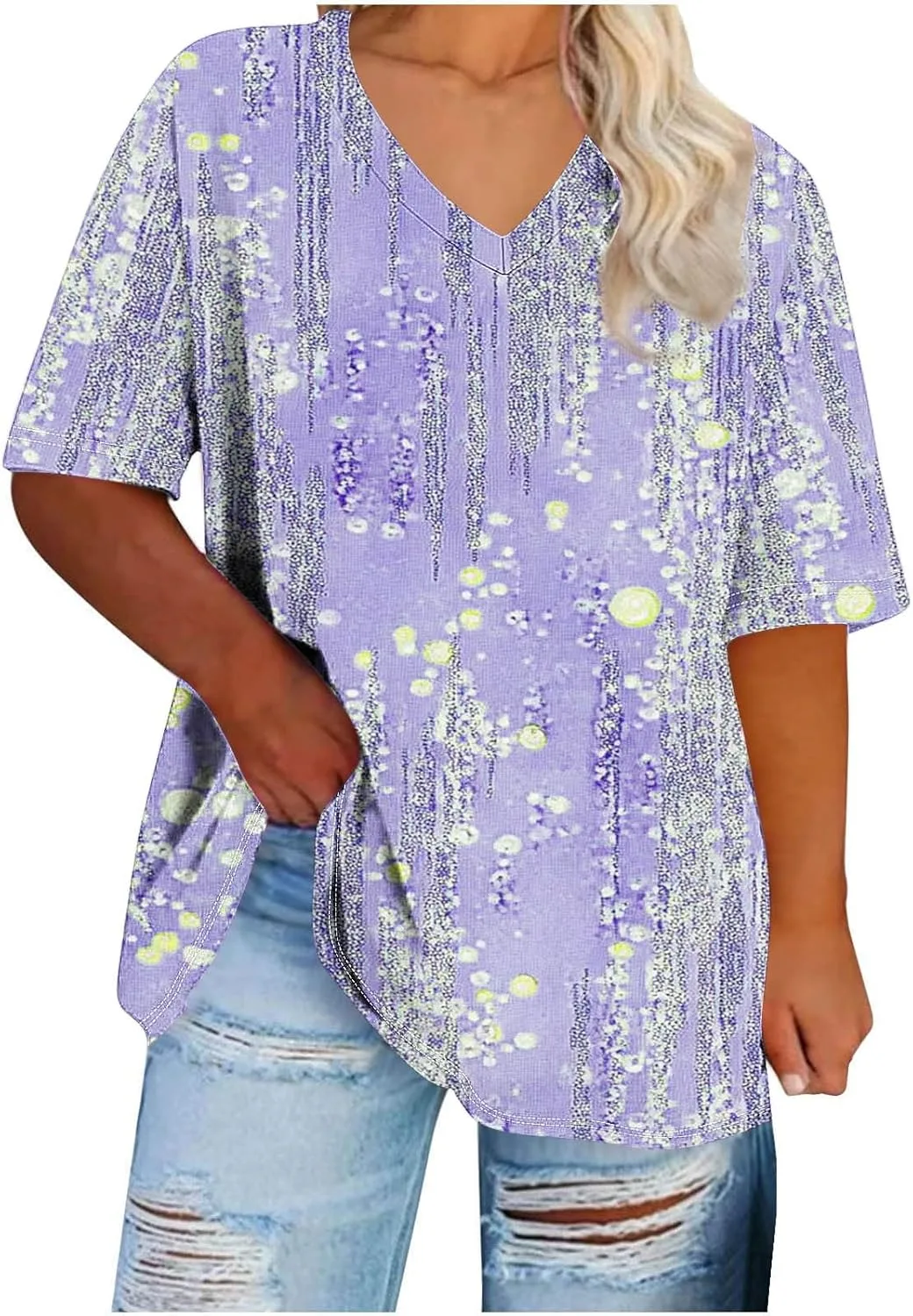 Плюс сайз женская блузка с цветочным принтом и V-образным вырезом Smxrfitk
Плюс сайз женская блузка с цветочным принтом и V-образным вырезом Smxrfitk