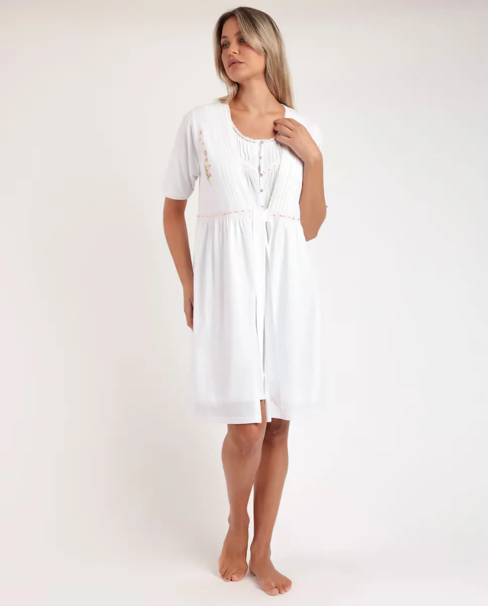 Женское белое трикотажное платье с французскими рукавами Admas, белый
Женское белое трикотажное платье с французскими рукавами Admas, белый