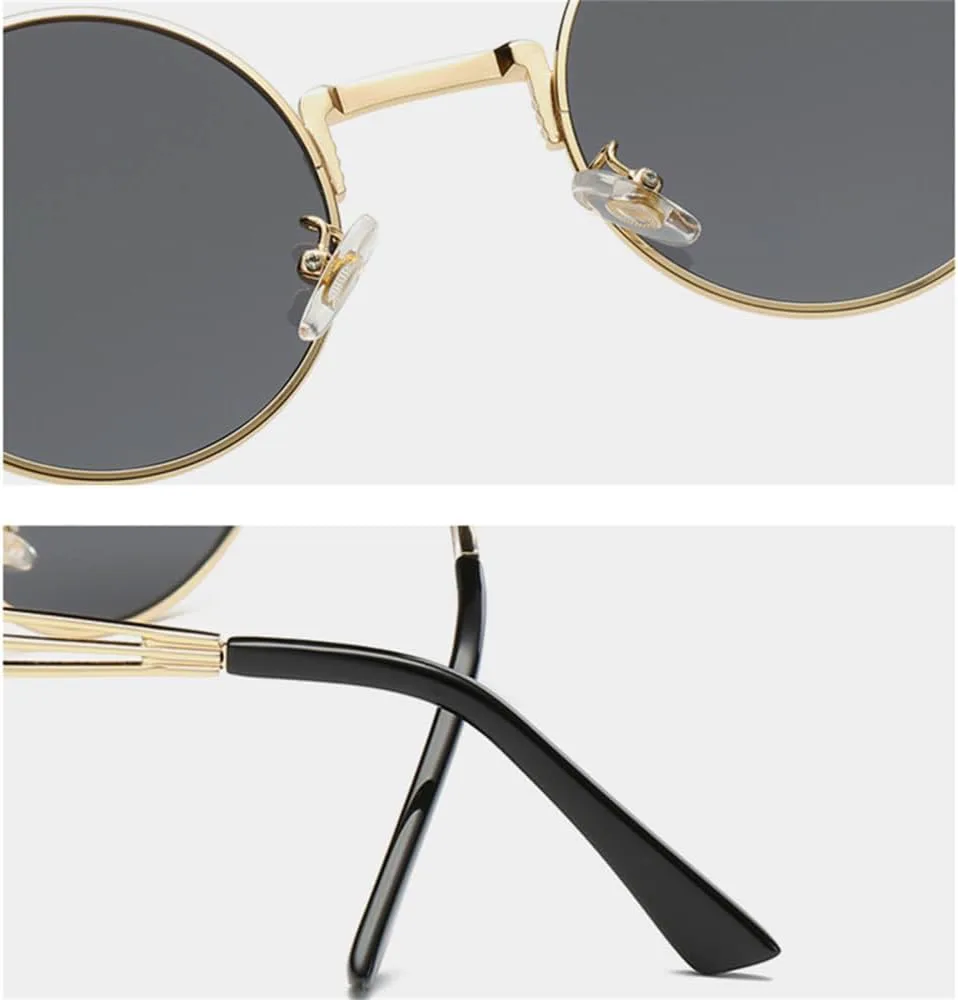 Круглые солнцезащитные очки в стиле стимпанк для мужчин и женщин, металлические, винтажные солнцезащитные очки с защитой от УФ-излучения UV400 VFDHN, Black Clear
Круглые солнцезащитные очки в стиле стимпанк для мужчин и женщин, металлические, винтажные солнцезащитные очки с защитой от УФ-излучения UV400 VFDHN, Black Clear