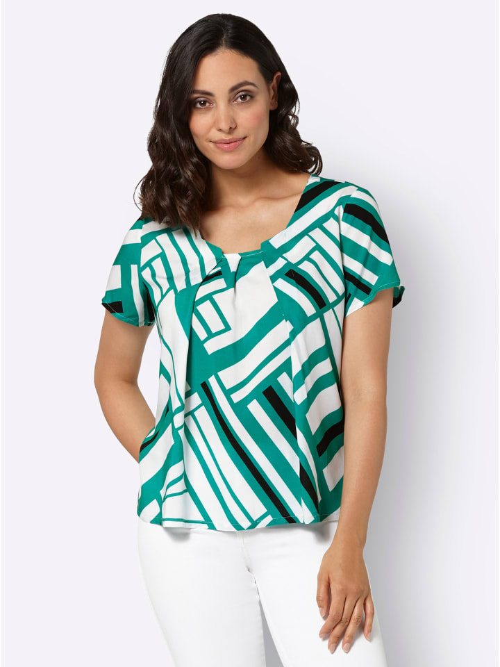 Блузка с принтом в изумрудно-бежевом цвете WITT WEIDEN
Блузка с принтом в изумрудно-бежевом цвете WITT WEIDEN