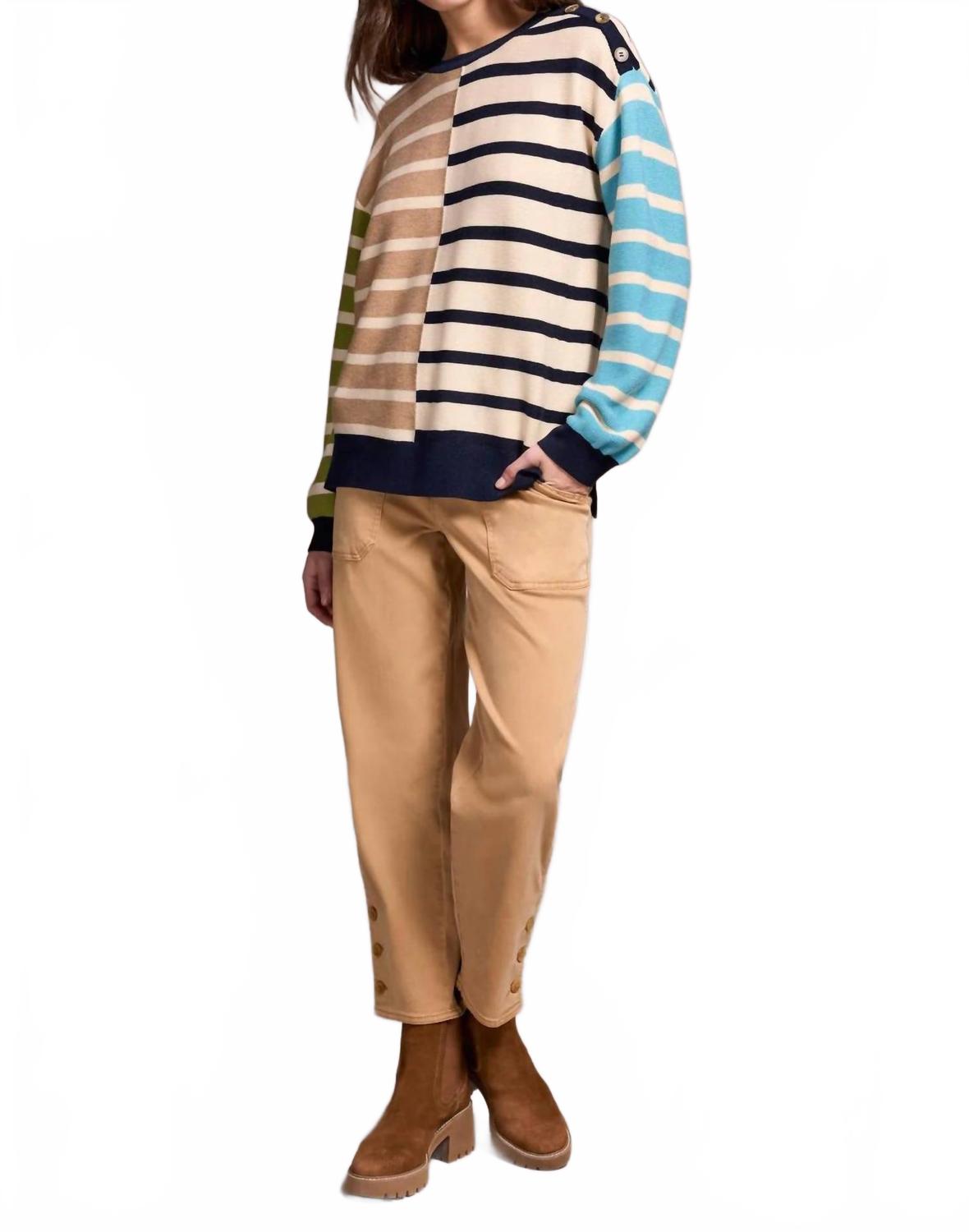 TRIBAL Легкий полосатый свитер с круглым вырезом, разноцветный
TRIBAL Легкий полосатый свитер с круглым вырезом, разноцветный