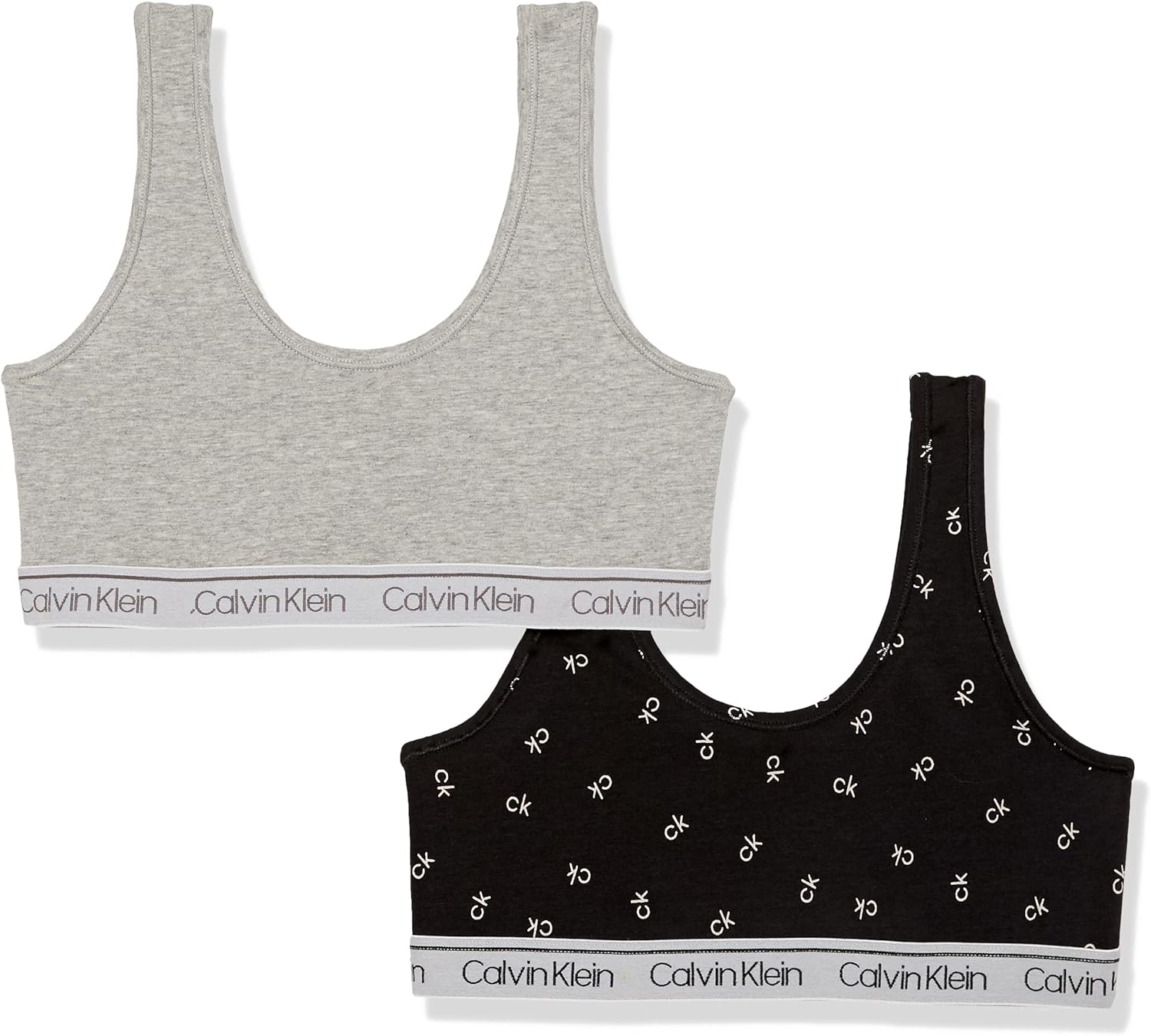 Комплект из 2 бюстгальтеров-бралеттов Calvin Klein Girls Modern Cotton, Toss/Heather Grey
Комплект из 2 бюстгальтеров-бралеттов Calvin Klein Girls Modern Cotton, Toss/Heather Grey