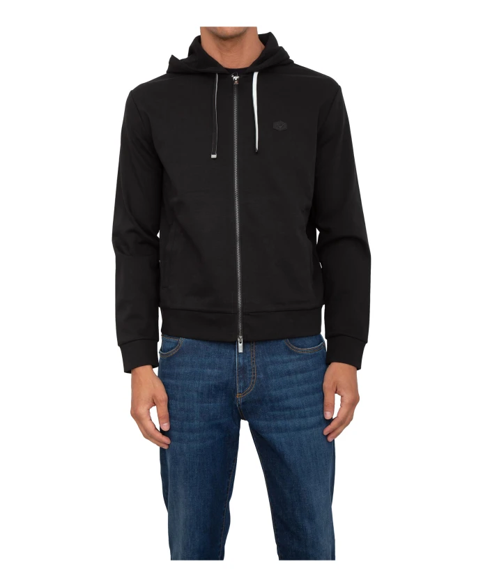 Черная толстовка в современном стиле Emporio Armani, черный
Черная толстовка в современном стиле Emporio Armani, черный