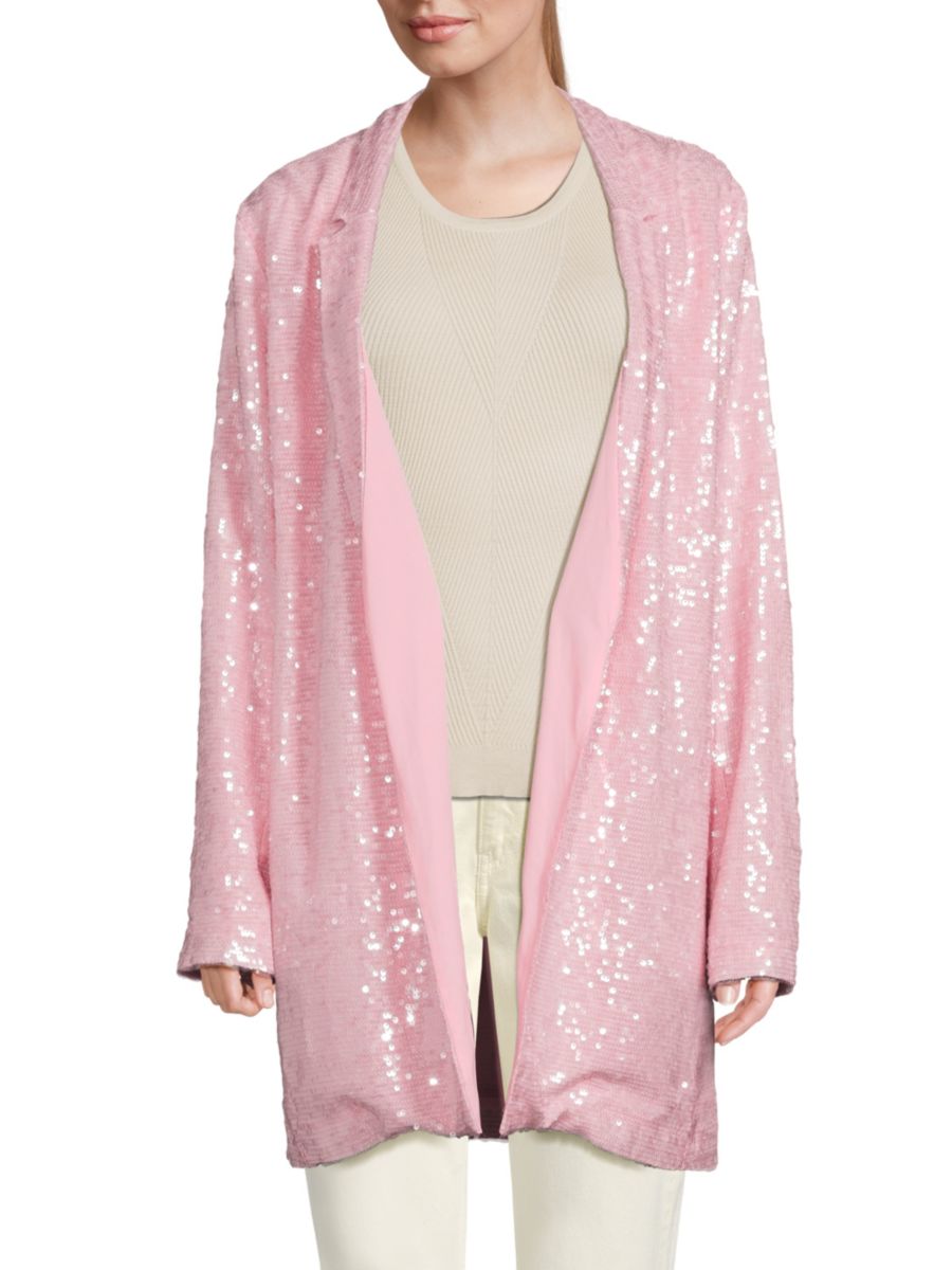 Блейзер с открытым передом и пайетками LaPointe, цвет Blossom
Блейзер с открытым передом и пайетками LaPointe, цвет Blossom