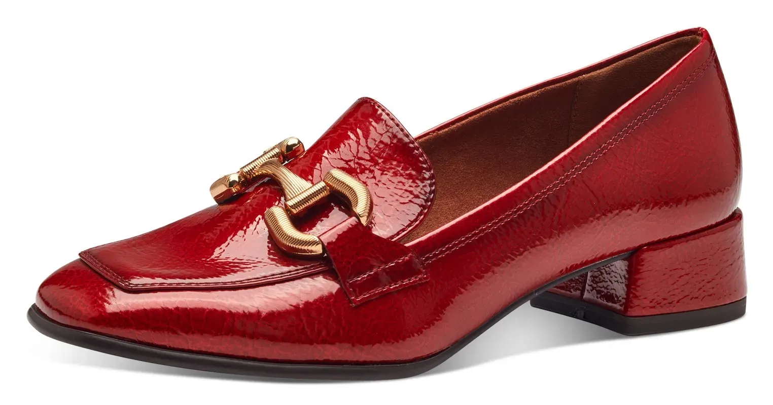 Тапочки Tamaris, туфли на каблуке, туфли-лодочки, полуботинки, слипоны с модными декоративными зажимами, красный 
Тапочки Tamaris, туфли на каблуке, туфли-лодочки, полуботинки, слипоны с модными декоративными зажимами, красный