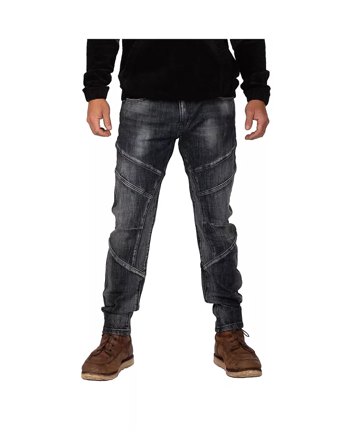 Мужские мото-джинсы с зауженным силуэтом и декоративными строчками Level 7, черный
Мужские мото-джинсы с зауженным силуэтом и декоративными строчками Level 7, черный