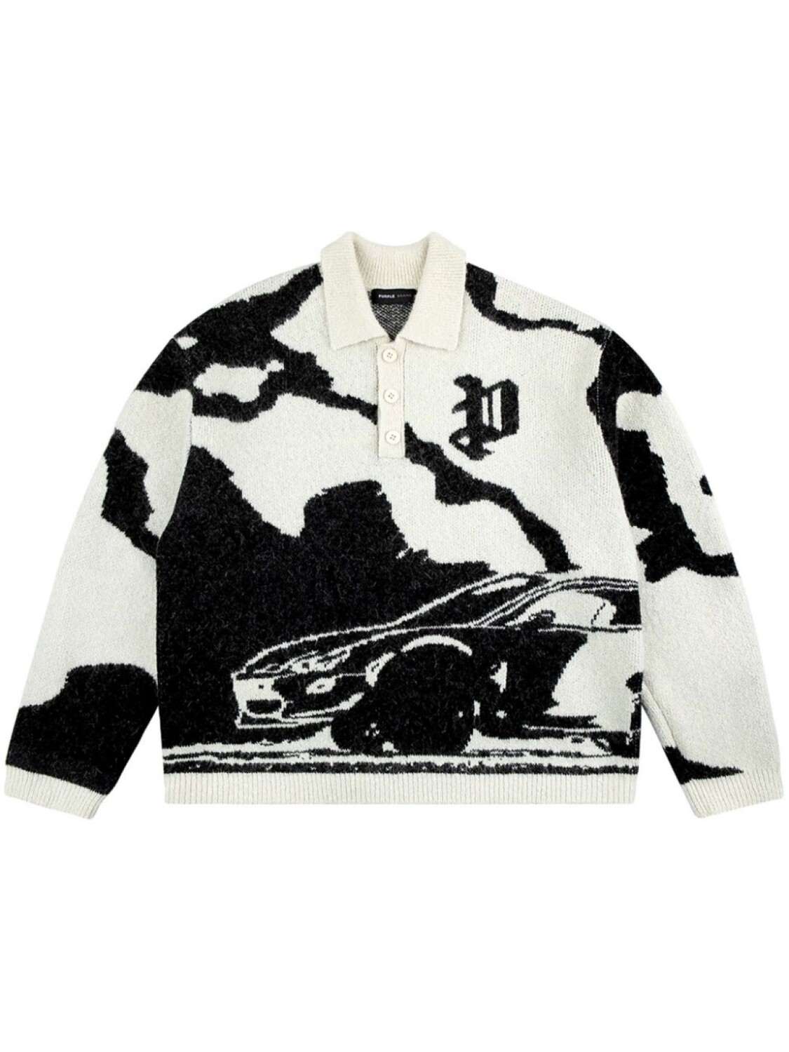 Жаккардовая рубашка поло с узором Purple Brand, белый
Жаккардовая рубашка поло с узором Purple Brand, белый