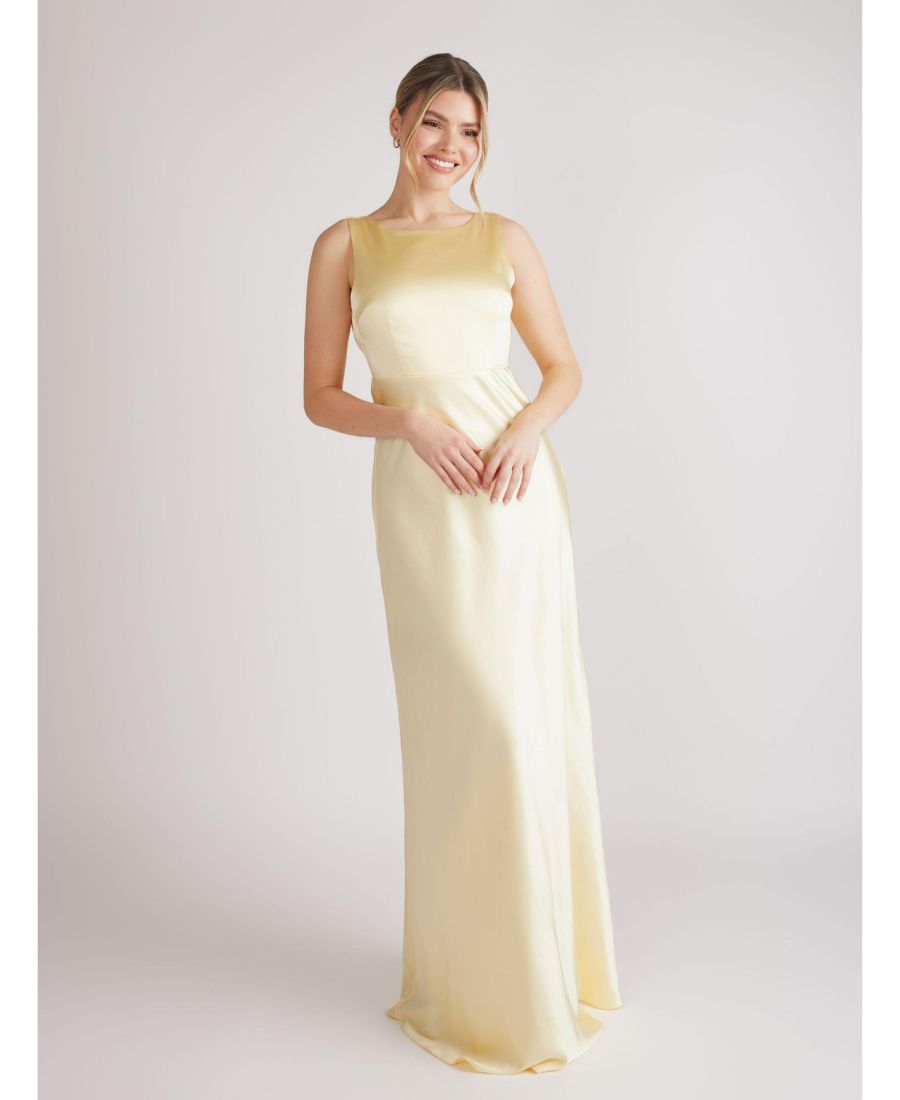 Женское атласное платье подружки невесты с воротником-хомутом на спине Six Stories, Lemon
Женское атласное платье подружки невесты с воротником-хомутом на спине Six Stories, Lemon