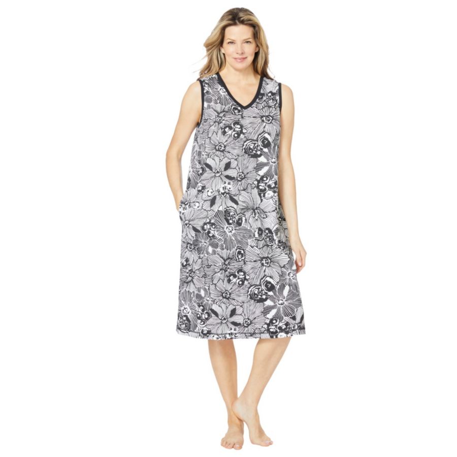 Короткие домашние шорты с V-образным вырезом и трапециевидным вырезом больших размеров Dreams & Co, Black white flower
Короткие домашние шорты с V-образным вырезом и трапециевидным вырезом больших размеров Dreams & Co, Black white flower