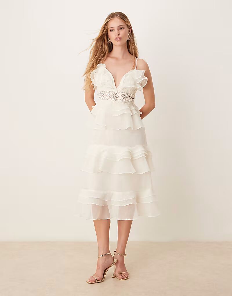 Платье миди True Decadence с V-образным вырезом кремового цвета
Платье миди True Decadence с V-образным вырезом кремового цвета