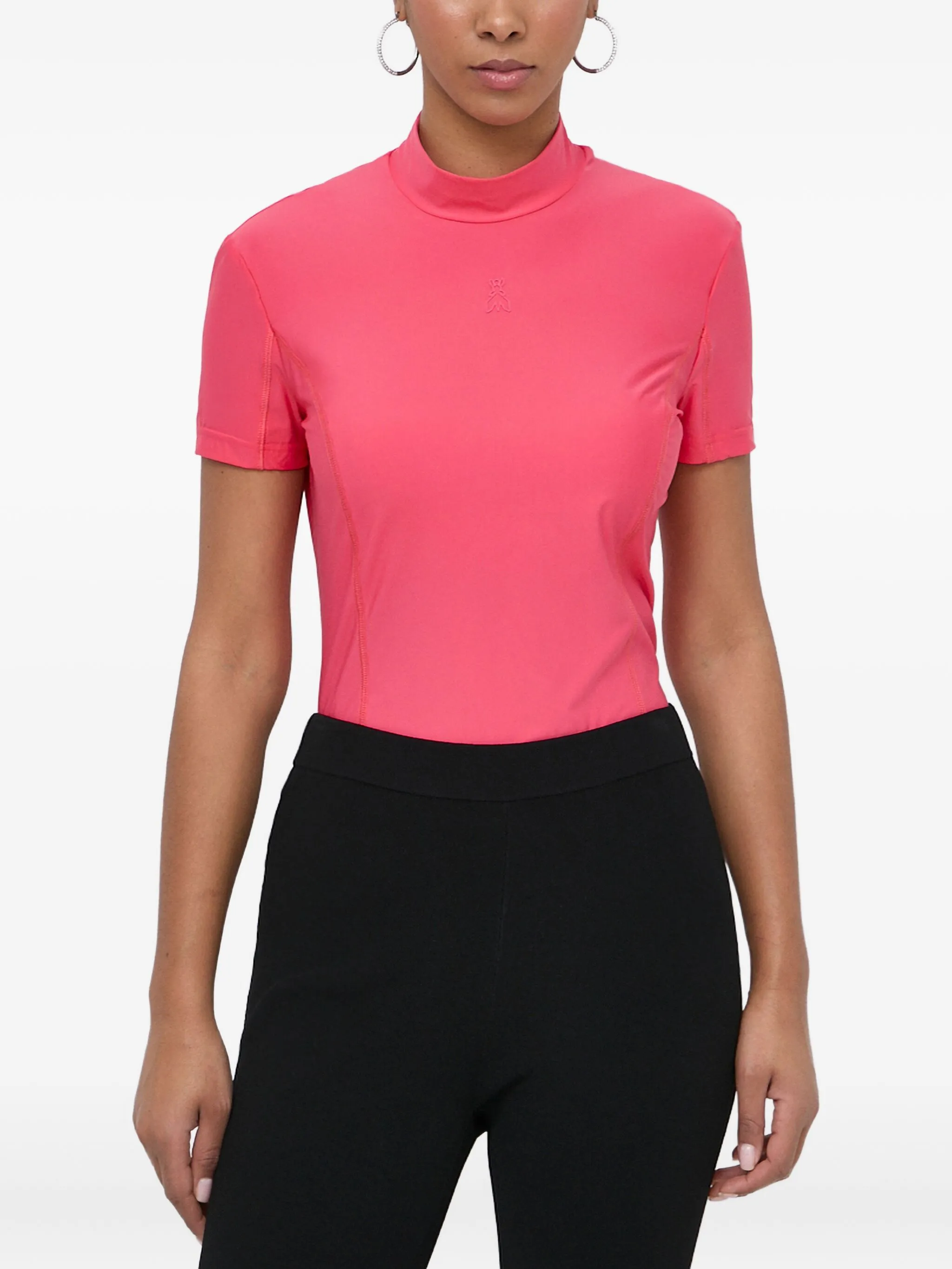 Топ с коротким рукавом и высоким вырезом Patrizia Pepe, розовый
Топ с коротким рукавом и высоким вырезом Patrizia Pepe, розовый