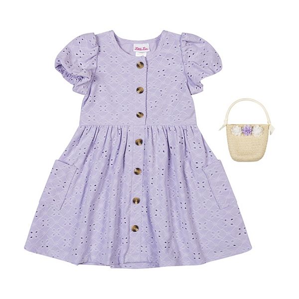 Платье с кружевной вязкой и карманами для девочки с сумочкой Little Lass, Pastel Lilac
Платье с кружевной вязкой и карманами для девочки с сумочкой Little Lass, Pastel Lilac