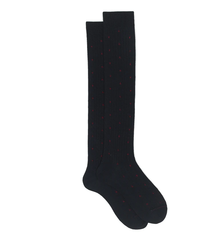 Хлопковые длинные носки с красной вышивкой Gallo, синий
Хлопковые длинные носки с красной вышивкой Gallo, синий