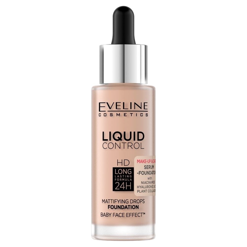 Eveline Cosmetics, Тональный крем для лица Liquid Control HD Long Lasting Formula 24H с капельницей 003 Ivory Beige, 32 мл
Eveline Cosmetics, Тональный крем для лица Liquid Control HD Long Lasting Formula 24H с капельницей 003 Ivory Beige, 32 мл