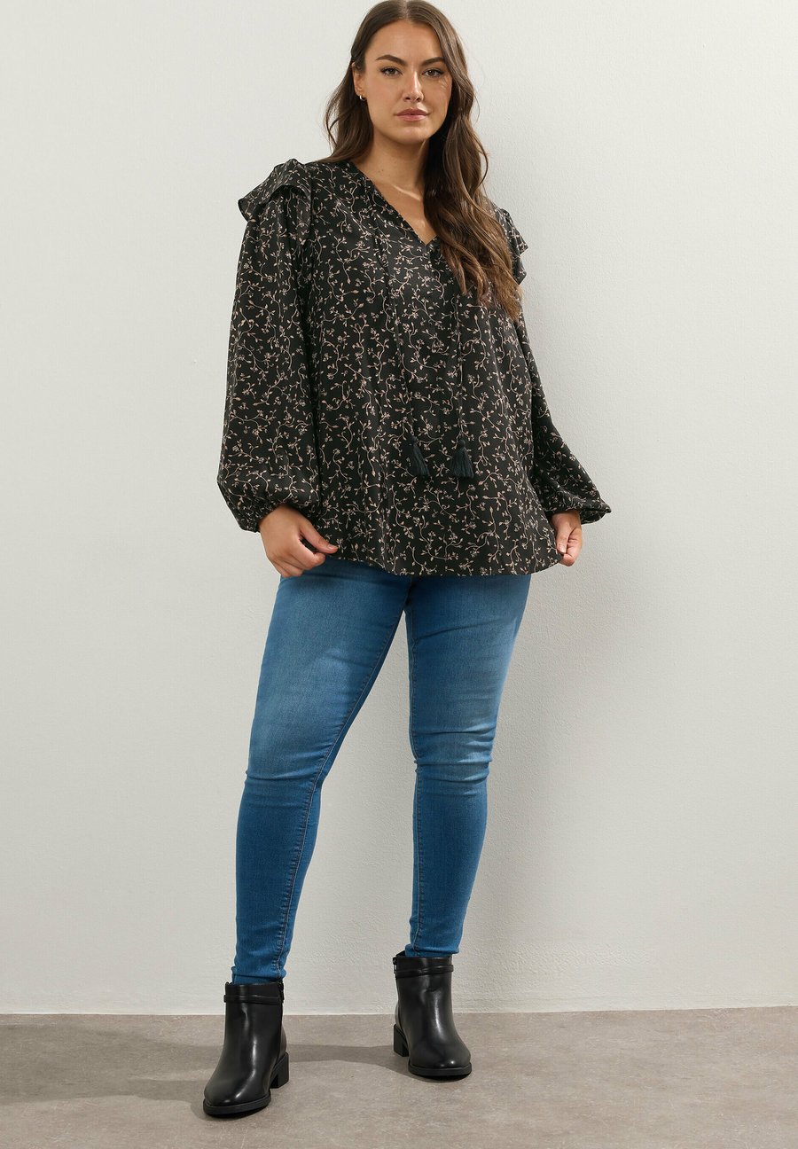 Блуза Yours Clothing LEAF PRINT FRILL, Black/Anthracite
Блуза Yours Clothing LEAF PRINT FRILL, Black/Anthracite