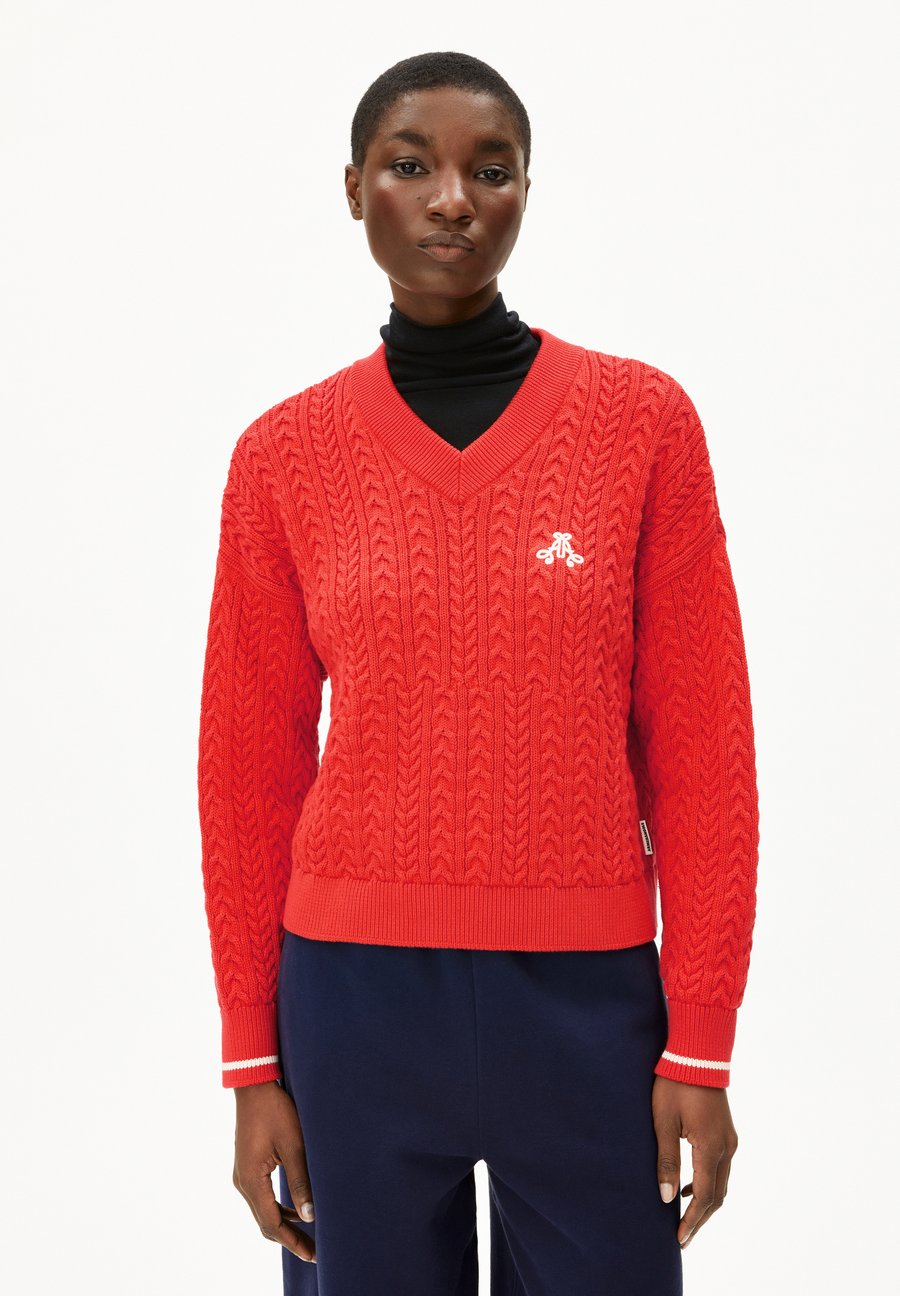 Джемпер ARMEDANGELS CAARLAS CABLE, Candy Apple/Oatmilk/Red
Джемпер ARMEDANGELS CAARLAS CABLE, Candy Apple/Oatmilk/Red