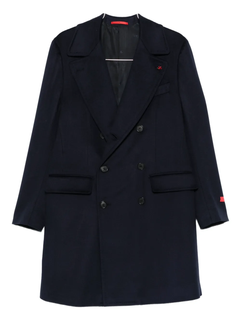 Двубортное пальто с накладными карманами Isaia, синий
Двубортное пальто с накладными карманами Isaia, синий