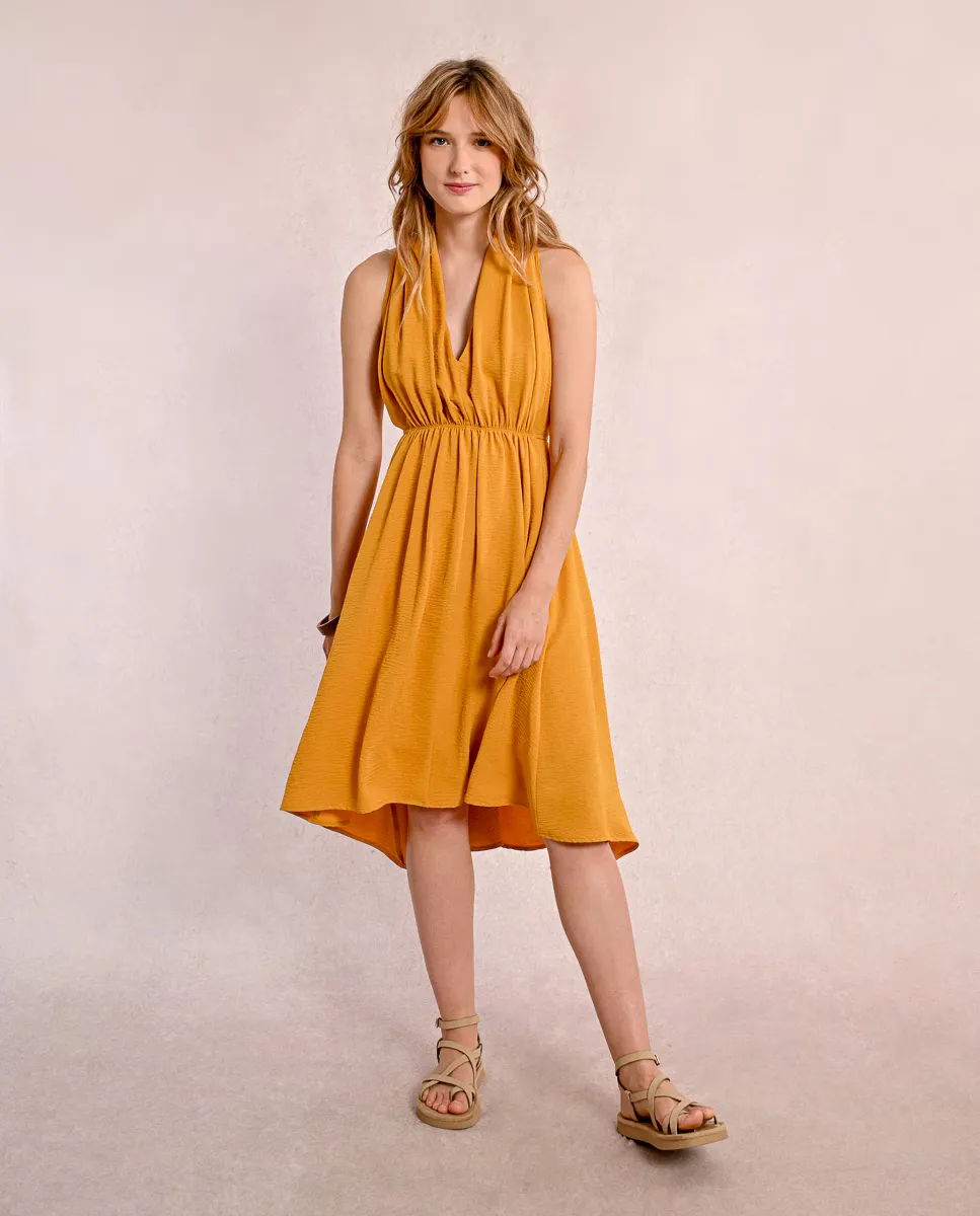 Асимметричное платье-холтер с V-образным вырезом Molly Bracken, горчичный
Асимметричное платье-холтер с V-образным вырезом Molly Bracken, горчичный