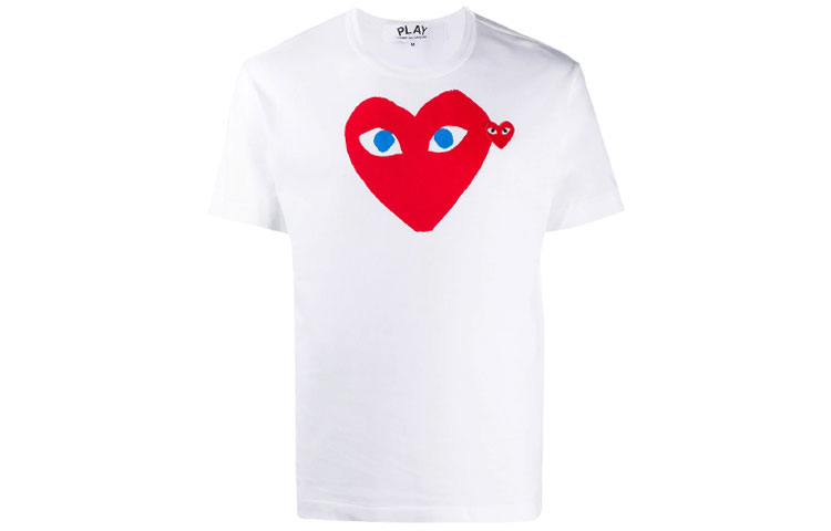 CDG Мужская белая футболка с круглым вырезом, умеренно прямой крой
CDG Мужская белая футболка с круглым вырезом, умеренно прямой крой