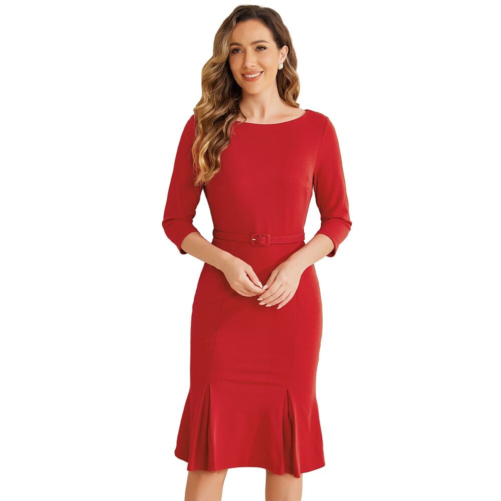 Деловые элегантные платья для женщин, плиссированное платье-миди с вырезом лодочкой и половиной рукава ALLEGRA K, красный
Деловые элегантные платья для женщин, плиссированное платье-миди с вырезом лодочкой и половиной рукава ALLEGRA K, красный