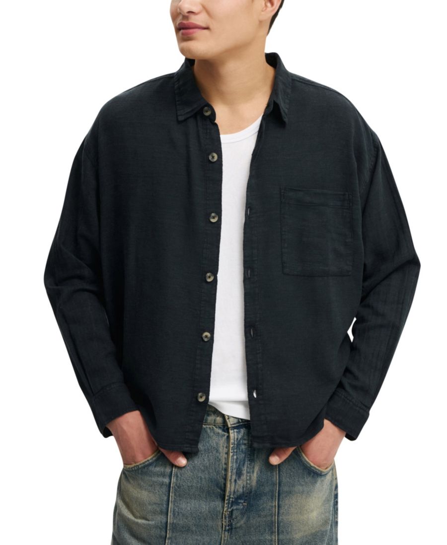 Мужская рубашка с длинными рукавами из выстиранной ткани COTTON ON, Black
Мужская рубашка с длинными рукавами из выстиранной ткани COTTON ON, Black