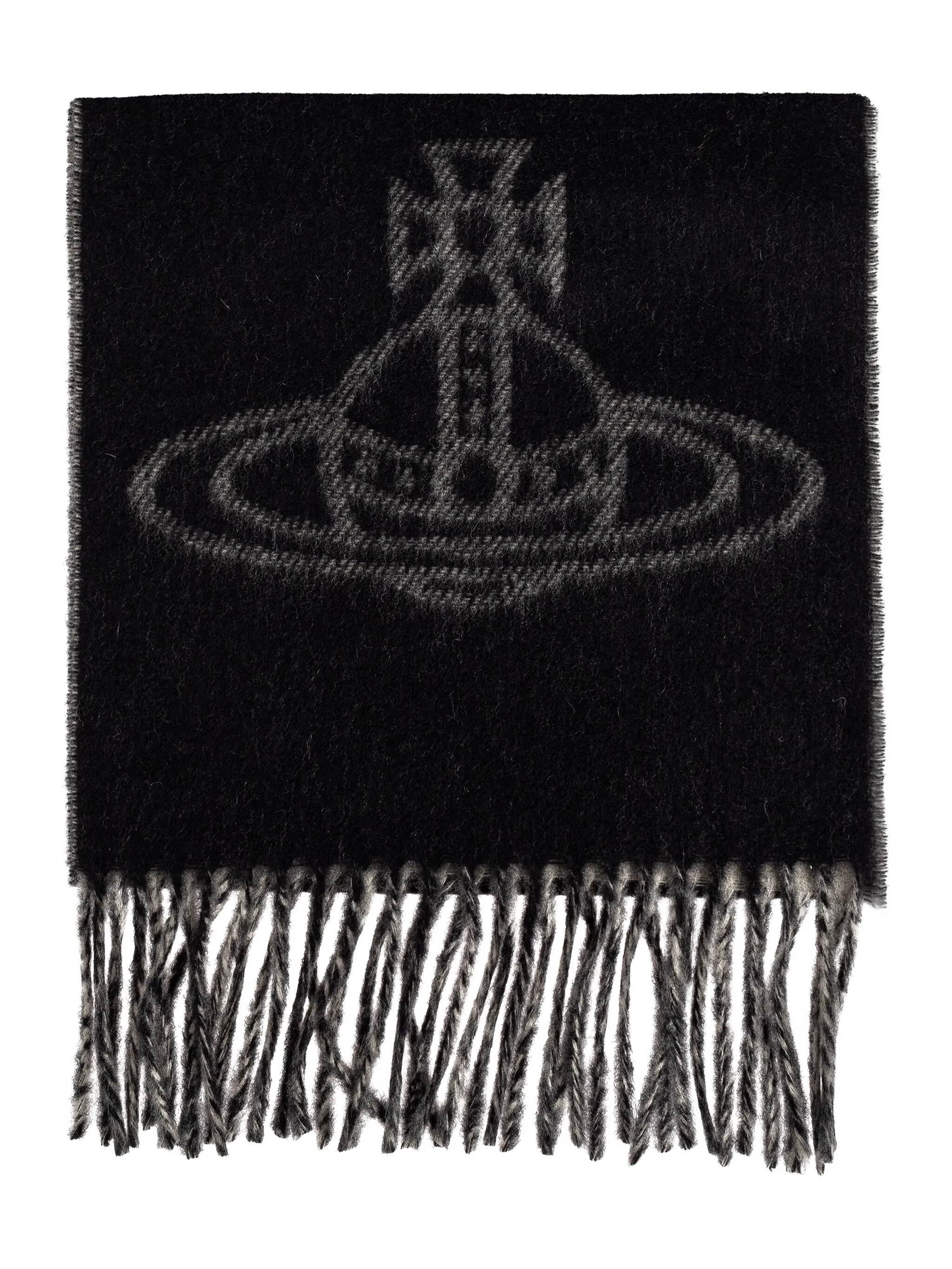 Шарф с бахромой и декором Orb Vivienne Westwood, черный
Шарф с бахромой и декором Orb Vivienne Westwood, черный
