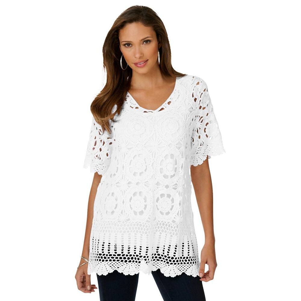 Женский свитер французского вязания крючком больших размеров Roaman Roaman's, белый
Женский свитер французского вязания крючком больших размеров Roaman Roaman's, белый