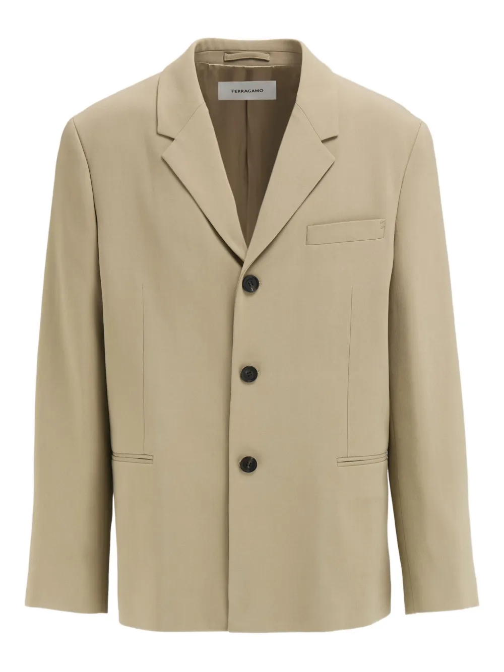 Однобортный пиджак с четырьмя пуговицами Ferragamo, нейтральный
Однобортный пиджак с четырьмя пуговицами Ferragamo, нейтральный