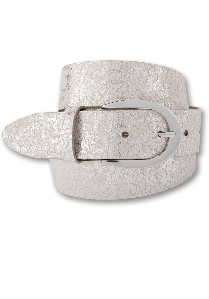 Кожаный ремень BERND GÖTZ с металлическим принтом и блестящими эффектами, серебристый
Кожаный ремень BERND GÖTZ с металлическим принтом и блестящими эффектами, серебристый