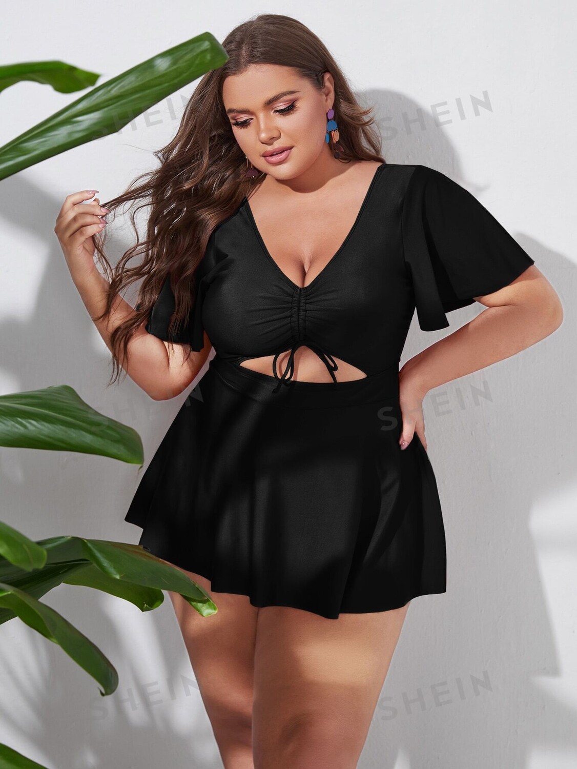 Swim Curve купальник большого размера на шнурке однотонного цвета для лета и пляжа Shein, черный
Swim Curve купальник большого размера на шнурке однотонного цвета для лета и пляжа Shein, черный
